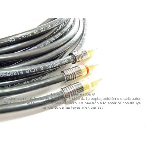 Cable Digital AV RCA para Video Compuesto + Audio R/L de 30 m