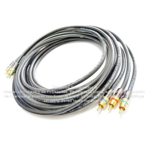 Cable Digital RCA Video Componente RGB (Y,Pb,Pr) de 20 m, 3 vías
