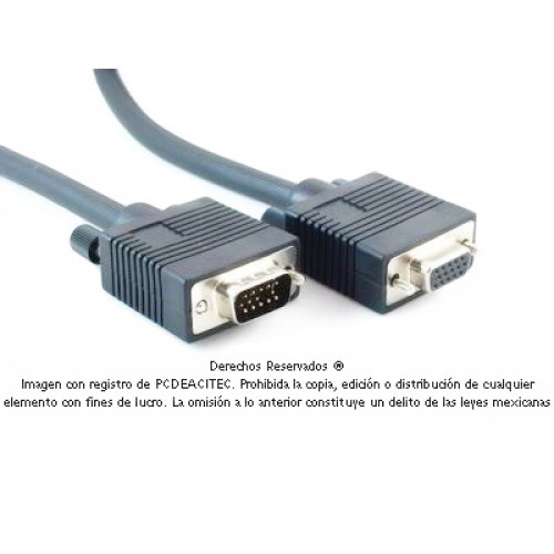 Cable VGA SVGA (HD15) macho a hembra de 7.5 m