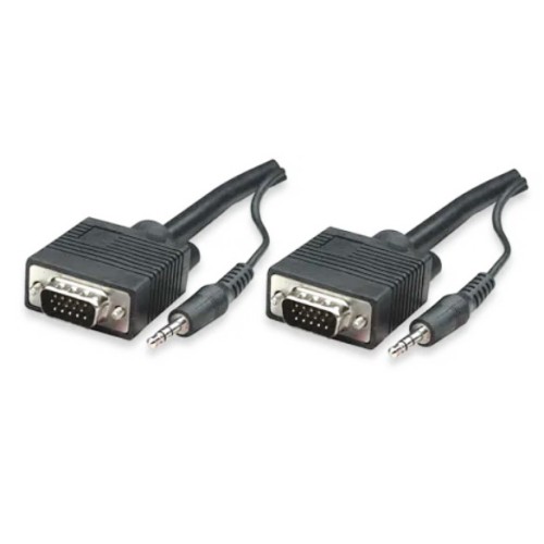 Cable VGA SVGA (HD15) macho a macho con audio 3.5 mm estéreo integrado de 7.5 m  