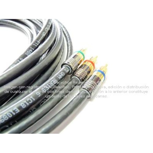 Cable Digital RCA Video Componente RGB (Y,Pb,Pr) de 10 m, 3 vías