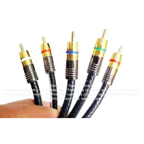 Cable Digital RCA de Video RGB + Audio R/L de 1.8 m 5 vías