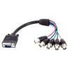 Cable VGA SVGA macho a 5 BNC (RGBHV) hembras de 30 cm