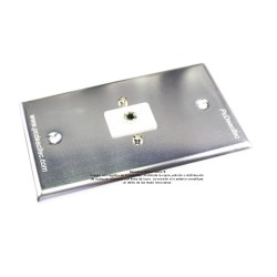 Placa Tapa Audio Jack 3.5 mm con opresores en Aluminio