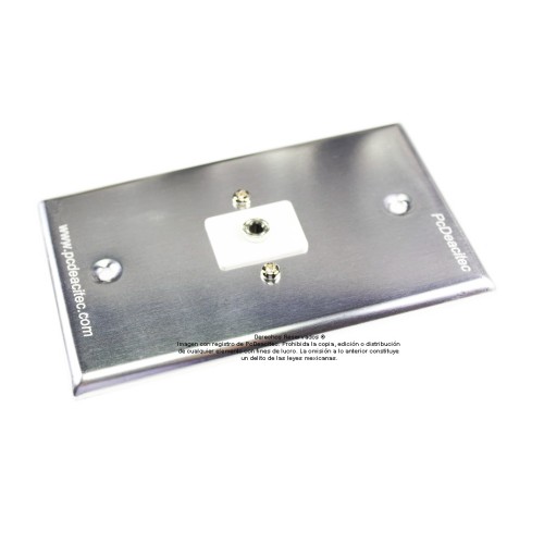 Placa Tapa Audio Jack 3.5 mm con opresores en Aluminio
