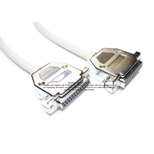 Cable paralelo DB25 hembra a DB25 hembra de 50 m