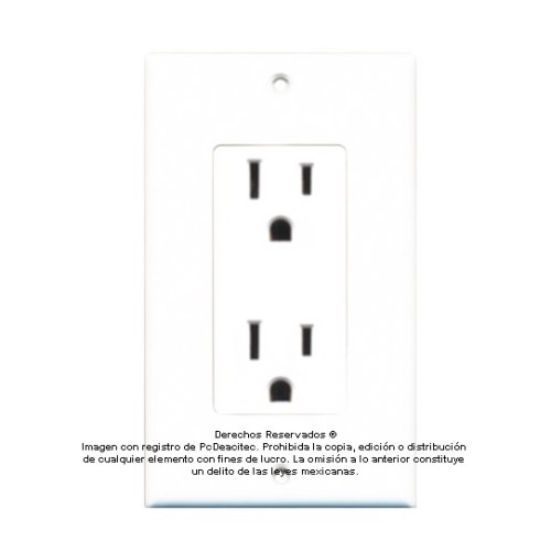 Placa Tapa Decora contacto Electrico duplex aterrizado en ABS