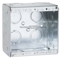Caja chalupa galvanizada para placa tapa doble gang
