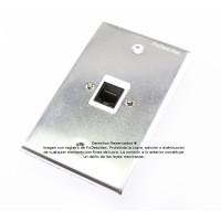 Placa Tapa Jack RJ45 Cat6 cople en Aluminio