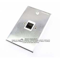 Placa Tapa Jack RJ45 Cat6 cople en Aluminio