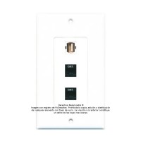 Placa Tapa Decora USB 2.0 Tipo A + 2 Jack Rj45 Cat5e en ABS
