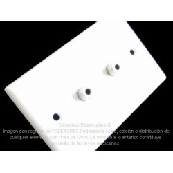 Placa Tapa Jack Audio 3.5 mm doble en ABS