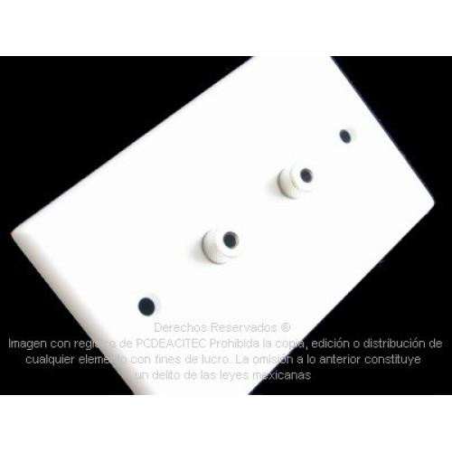 Placa Tapa Jack Audio 3.5 mm doble en ABS