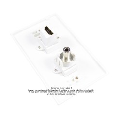 Placa Tapa HDMI 4k + Jack de audio 3.5 mm en ABS
