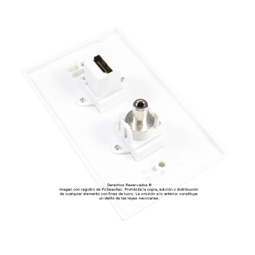 Placa Tapa HDMI 4k + Jack de audio 3.5 mm en ABS