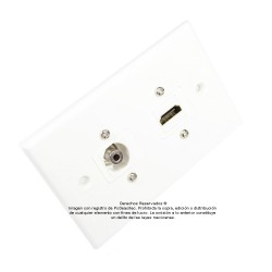 Placa Tapa HDMI 4k + Jack de audio 3.5 mm en ABS