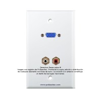 Placa Tapa VGA + RCA estéreo R y L en  ABS