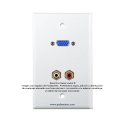 Placa Tapa VGA + RCA estéreo R y L en  ABS