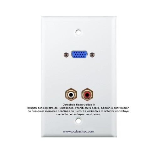 Placa Tapa VGA + RCA estéreo R y L en ABS Placa Tapa VGA + RCA estéreo R y L en ABS