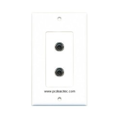 Placa Tapa Decora 2 Jack audio 3.5 mm en ABS