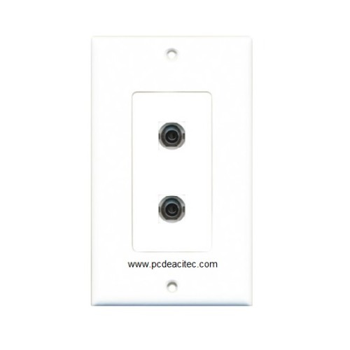 Placa Tapa Decora 2 Jack audio 3.5 mm en ABS