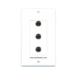 Placa Tapa Decora 3 Jack audio 3.5 mm en ABS
