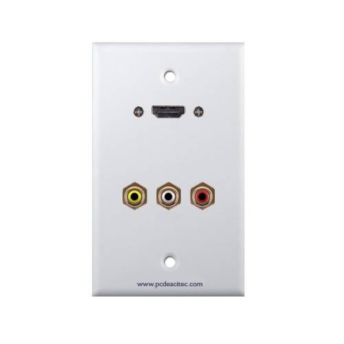 Placa Tapa HDMI 4k + AV en RCA en ABS