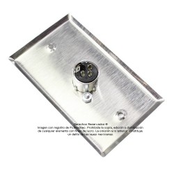 Placa Tapa XLR Canon macho a soldable en Aluminio