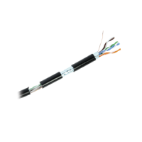 Cable Cat6+ Calibre 23 Exterior Blindado Tipo FTP para Climas Extremos, UL, Color Negro venta por metro