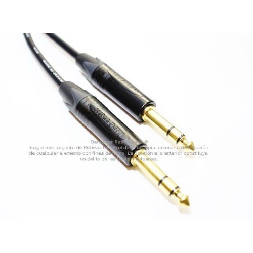 Cable estéreo TRS a TRS 6.3 mm Canare - Neutrik en oro grado estudio de 30 m