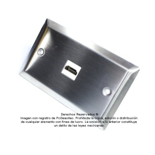 Placa Tapa HDMI 4k en Acero Inoxidable