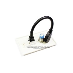 Placa Tapa HDMI 4k pigtail con Interruptor Push ON/OFF en ABS