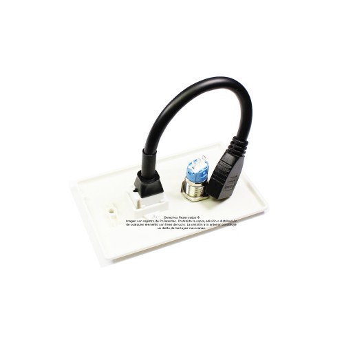 Placa Tapa HDMI 4k pigtail con Interruptor Push ON/OFF en ABS Placa Tapa HDMI 4k pigtail con Interruptor Push ON/OFF en ABS