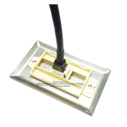 Placa Tapa HDMI 4k pigtail en Acero Inoxidable