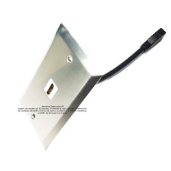 Placa Tapa HDMI 4k pigtail en Acero Inoxidable