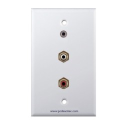 Placa Tapa Jack 3.5 mm + RCA R/L en ABS