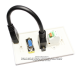 Placa Tapa VGA + HDMI 4k pigtail + Audio Jack 3.5 mm opresores en ABS Placa Tapa VGA + HDMI 4k pigtail + Audio Jack 3.5 mm opresores en ABS