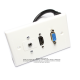 Placa Tapa VGA + HDMI 4k pigtail + Audio Jack 3.5 mm opresores en ABS Placa Tapa VGA + HDMI 4k pigtail + Audio Jack 3.5 mm opresores en ABS