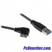 Cable delgado de 0.5m Micro USB 3.0 acodado a la derecha a USB A