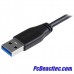 Cable delgado de 0.5m Micro USB 3.0 acodado a la izquierda a USB A