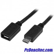 Cable de 50cm Micro USB de Extensión - Macho a Hembra