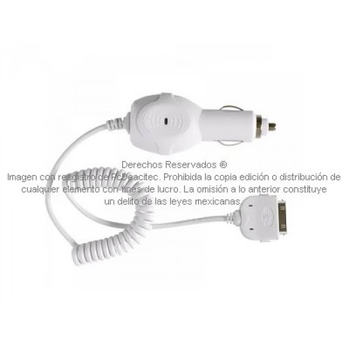 Cargador para coche a conector 30 pin para equipos Apple