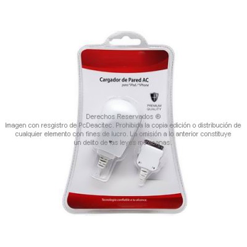 Cargador de pared a conector 30 pin para equipos Apple iPod, iPhone Cargador de pared a conector 30 pin para equipos Apple iPod, iPhone