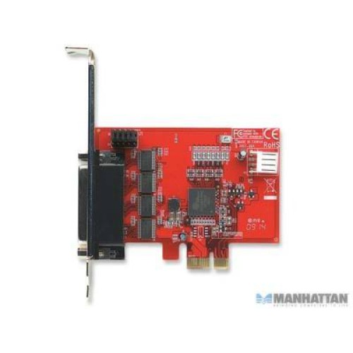 Tarjeta Serial PCI Express con 4 puertos DB9 con 5 V de salida