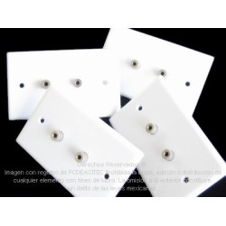 Placa Tapa Jack Audio 3.5 mm doble en ABS