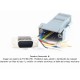 Adaptador modular serial DB9 macho a jack RJ11