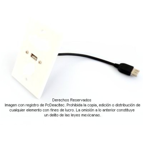 Placa Tapa USB 2.0 tipo A con pigtail en ABS