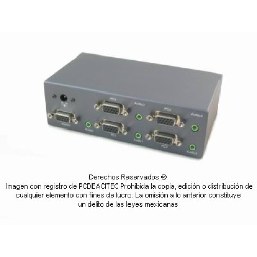 Switch de video VGA 4x1 + Audio, con control remoto Switch de video VGA 4x1 + Audio, con control remoto