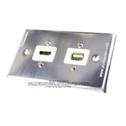 Placa Tapa metálica HDMI 4k + USB 2.0 en Aluminio