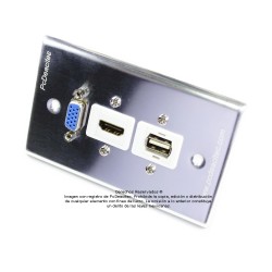 Placa Tapa VGA + HDMI 4k + USB 2.0 en Aluminio